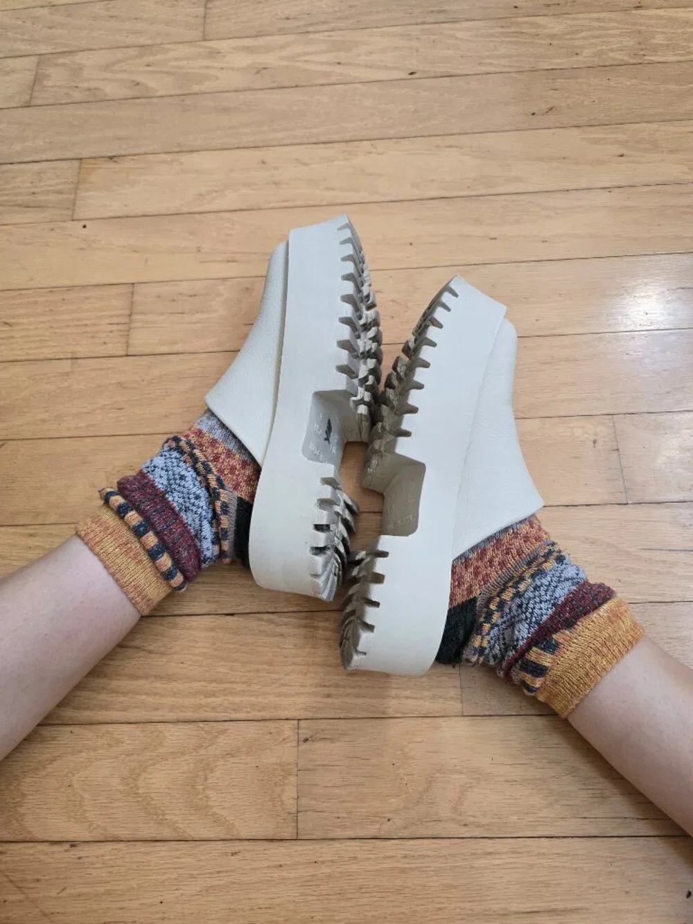 Jeffrey Campbell | Centi  Cream Monochrome EVA Platform Mules WMS 9